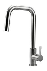 Pure.Sink Elite Steel Crystal-S βρύση κουζίνας RVS με αναδιπλούμενη έξοδο PS8050-02