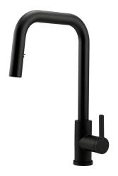 Pure.Sink Elite Steel Crystal-S μπαταρία κουζίνας Μαύρο Ματ με αποσπώμενο στόμιο PS8050-10