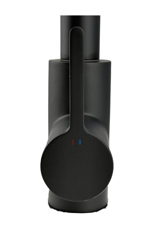 Pure.Sink Elite Steel Crystal-S μπαταρία κουζίνας Μαύρο Ματ με αποσπώμενο στόμιο PS8050-10