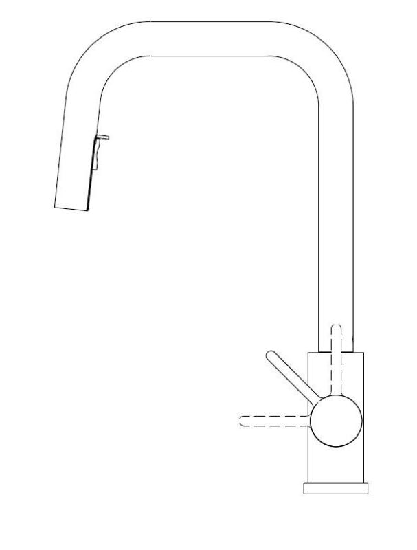 Pure.Sink Elite Steel Crystal-S βρύση κουζίνας PVD Gun Metal με αναδιπλούμενη έξοδος PS8050-61