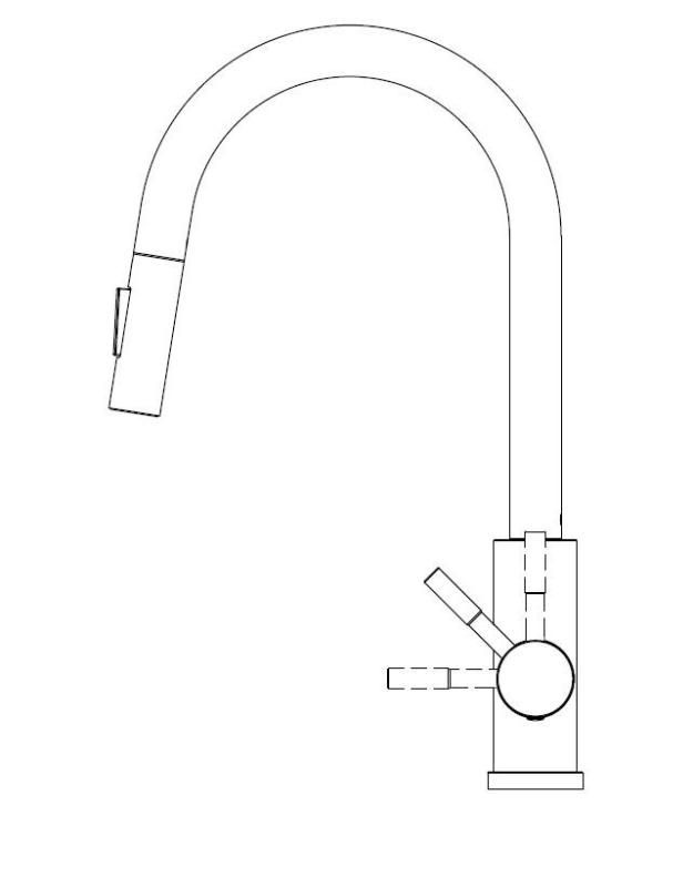 Pure.Sink Elite Steel Stream-S βρύση κουζίνας PVD βουρτσισμένο χρυσό με αποσπώμενο στόμιο PS8045-60