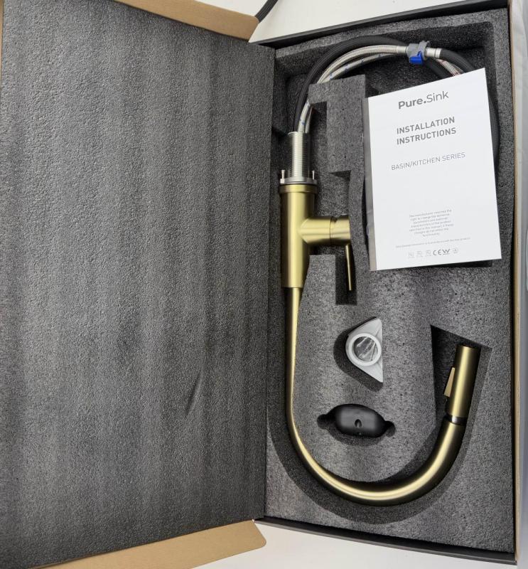 Pure.Sink Elite Steel Stream-S βρύση κουζίνας PVD βουρτσισμένο χρυσό με αποσπώμενο στόμιο PS8045-60