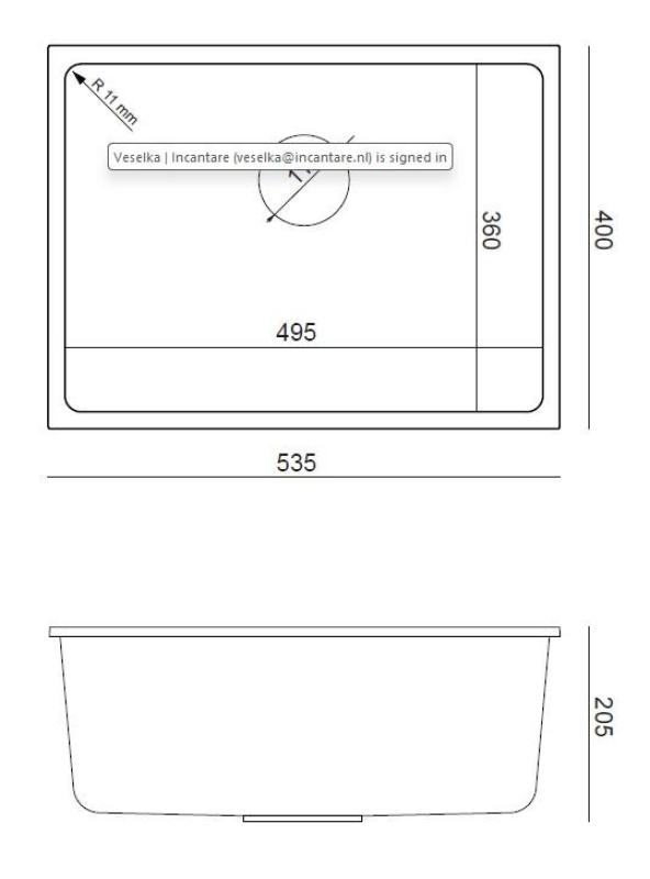 Quadri Elston Ανθρακί Γρανίτης Εντοιχισμένος Νεροχύτης 495x360mm με Ανοξείδωτο Χάλυβα Βαλβίδα 1208967659