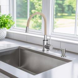 Quadri Bristol Κουζίνας Μίκτης Ανοξείδωτος Χάλυβας με Εύκαμπτο Μπέζ Ρύγχος 1208967664