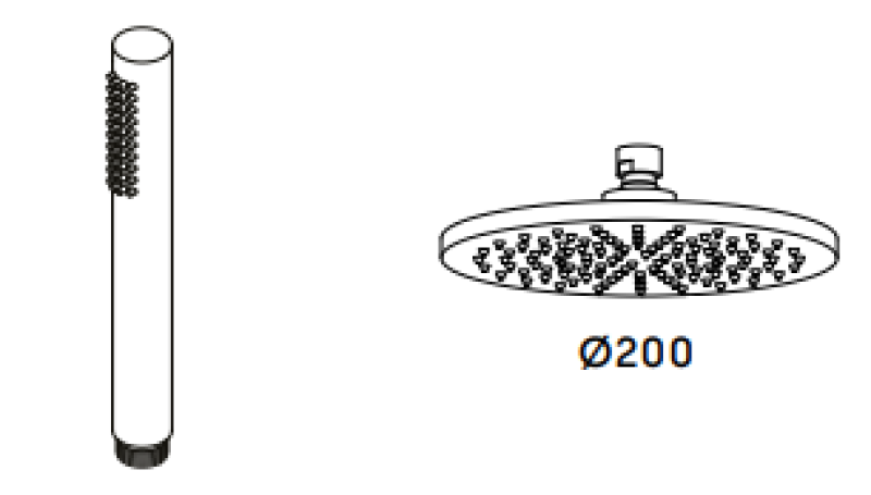 Waterevolution Flow θερμοστατική ντουζιέρα με ντους βροχής μαύρο ματ 200mm T141TNPR