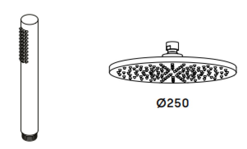 Waterevolution Flow θερμοστατικός συνδυασμός ντους με βροχή PVD Gun Metal 250mm T141TN25GME