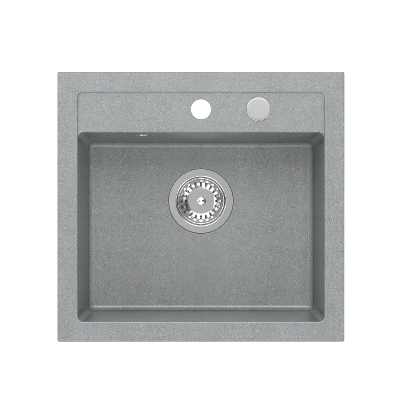 Quadri Λονδίνο Γρανίτης Γκρι Νεροχύτης 50x47cm με Οπή για Μπαταρία Επιτραπέζιος - 1208967727