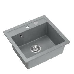 Quadri Λονδίνο Γρανίτης Γκρι Νεροχύτης 50x47cm με Οπή για Μπαταρία Επιτραπέζιος - 1208967727