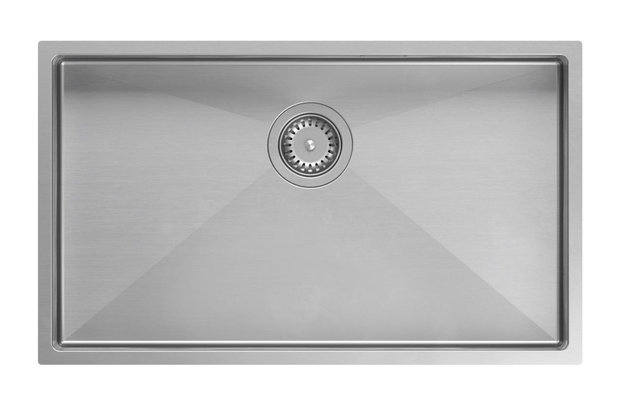 Aquadesign Zara RVS Νεροχύτης 74x44cm Υποδομή, Επίπεδη Εγκατάσταση και Επικατάσταση με RVS Πρίζα - 1208967758