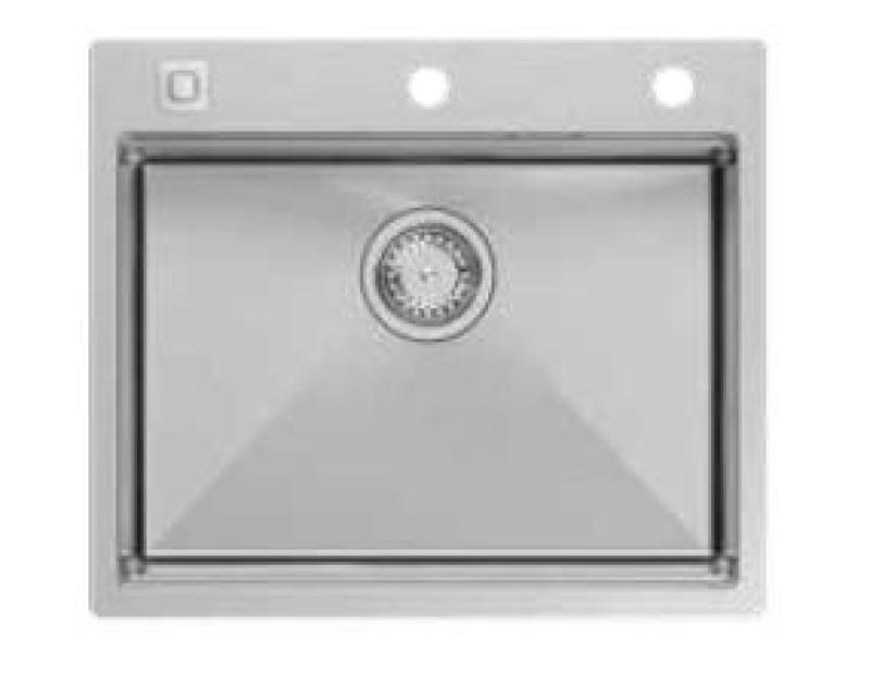 Ακουαντιζάιν Βέστα Ανοξείδωτος Νεροχύτης 580x485cm Επιτραπέζια και Εντοιχιζόμενη Εγκατάσταση με Πάγκο για Βρύση, περιλαμβάνει Ανοξείδωτο Πώμα και Αξεσουάρ - 1208967763