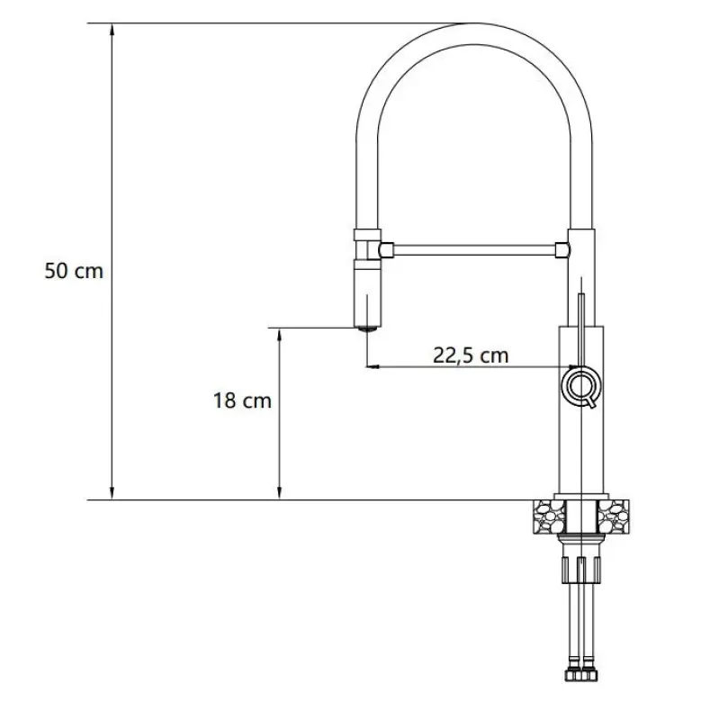 Quadri Retford Μπαταρία Κουζίνας Λευκή με Χρυσό Φινίρισμα και Ευέλικτο Λευκό Ρουξούνι 1208967770