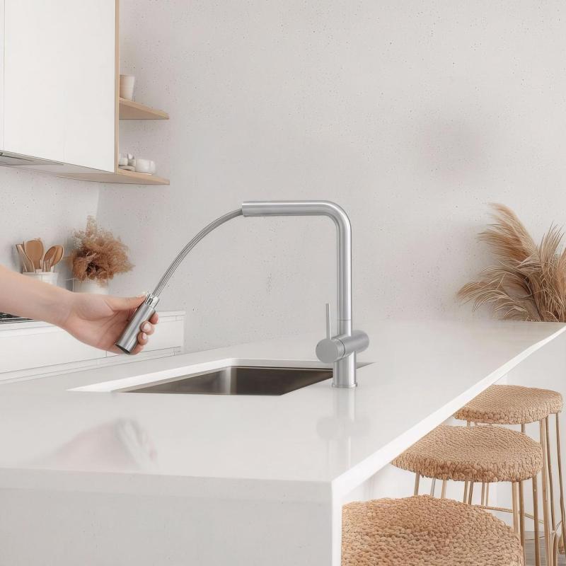 Quadri Ellesmere Μπαταρία Κουζίνας Ανοξείδωτο Ατσάλι 3-οδών με επιπλέον σύνδεση για φιλτραρισμένο νερό 1208967782