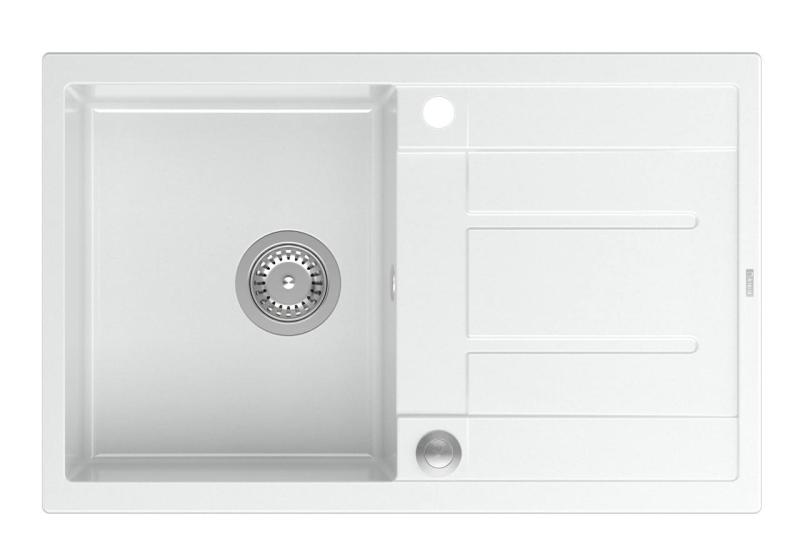 Quadri Sheffield Λευκός Γρανιτένιος Νεροχύτης Επιφάνειας 78x50cm με Περιοχή Στραγγίσματος και Ανοξείδωτη Βαλβίδα - 1208967798