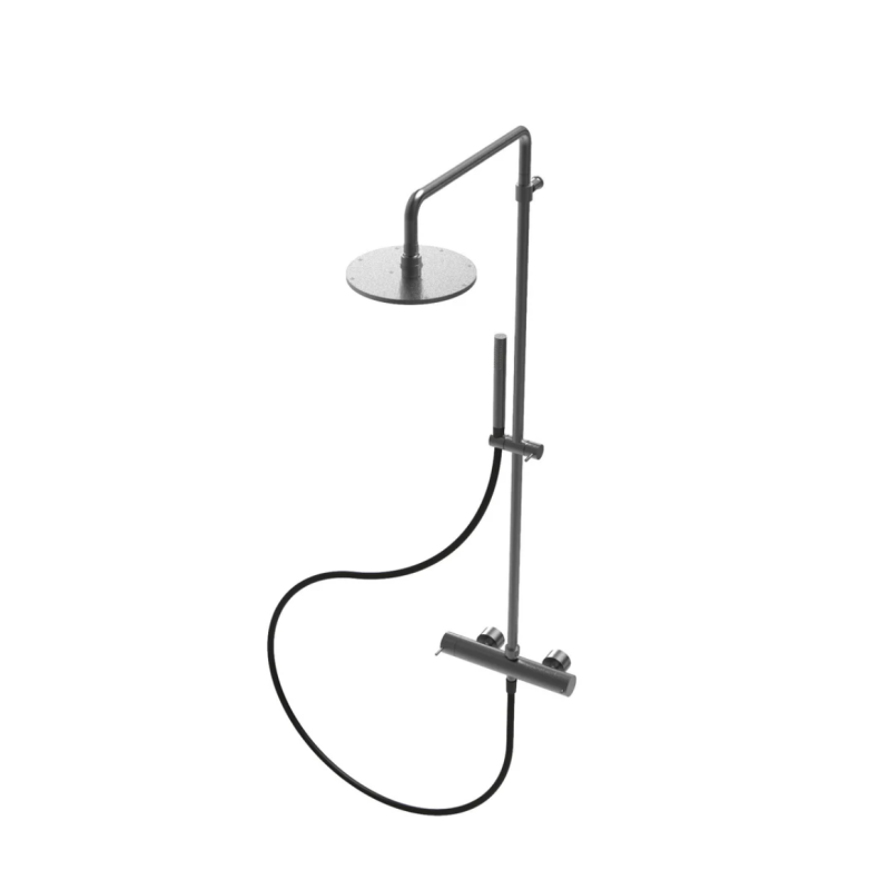 Waterevolution Flow θερμοστατικός ντους συνδυασμός με ντους βροχής PVD Gun Metal 250mm T141TNR25GME