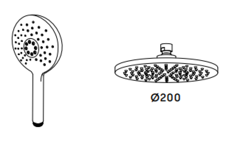 Waterevolution Flow θερμοστατικός ντους συνδυασμός με κεφαλή ντους βροχής PVD βουρτσισμένο Χαλκό 250mm στρογγυλό T141TNR25CPE