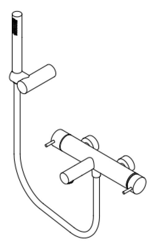 Waterevolution Flow μπανιέρα με χειροκίνητο ντους από ανοξείδωτο χάλυβα T130NIE