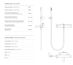 Waterevolution Flow θερμοστατικός tweevoudige douchemengkraan met handdouche zwart T130TNPR