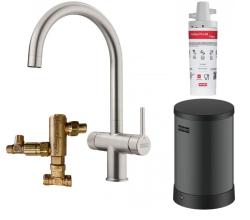 Φράνκε Maris water hub 4L λέβητας 3-1 με Twist μηχανική βρύση βραστού νερού από ανοξείδωτο ατσάλι με σετ ανάμειξης waterhub 1208967858