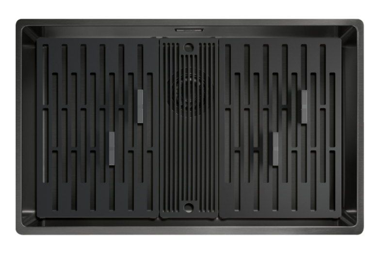 Franke Mythos Masterpiece BXM 210.68 Μεγάλο Πυροβόλο Μεταλλικό Νεροχύτη PVD Ανθρακί 685x410mm Επίπεδη Κατασκευή και Υποκατασκευή - 127.0676.885