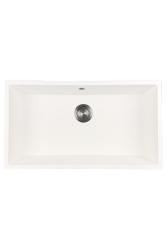 GraniteMy Universal Μεγάλος Λευκός Γρανιτένιος Νεροχύτης 74x40 cm με gun metal τάπα - 1208967895