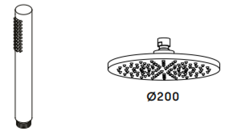 Waterrevolution Flow τρίοδη μπαταρία ντους με χειροκίνητο και κύριο ντους χαλκού T131NCPE
