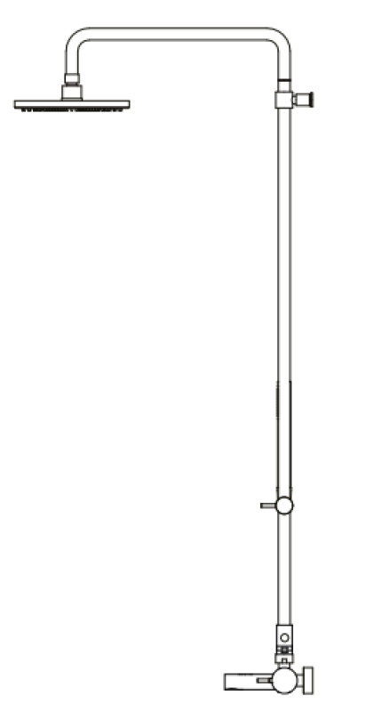 Waterrevolution Flow τριών δρόμων μίκτης ντους με χειροκίνητο και κύριο ντους Μαύρο 250 mm T131N25PR