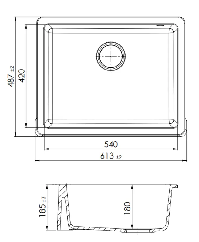 GraniteMy Παράδοση Εξοχικός Νεροχύτης Γρανίτη 60x48 εκ Μαύρο Υποκατασκευή και Επίπεδη Κατασκευή με Χρυσό Βύσμα 1208967938