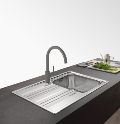 Φράνκε Λίνα XL Μπαταρία Κουζίνας Stone Grey Γκρι με Περιστρεφόμενο Ρύγχος 115.0626.022