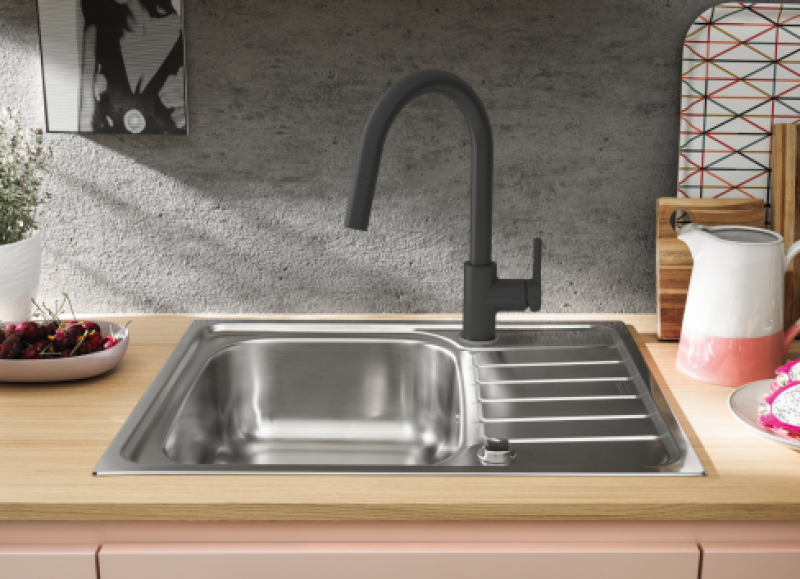 Φράνκε Λίνα Μπαταρία Κουζίνας Όνυξ με Εξαγώμενο Ντους Χειρός 115.0626.055