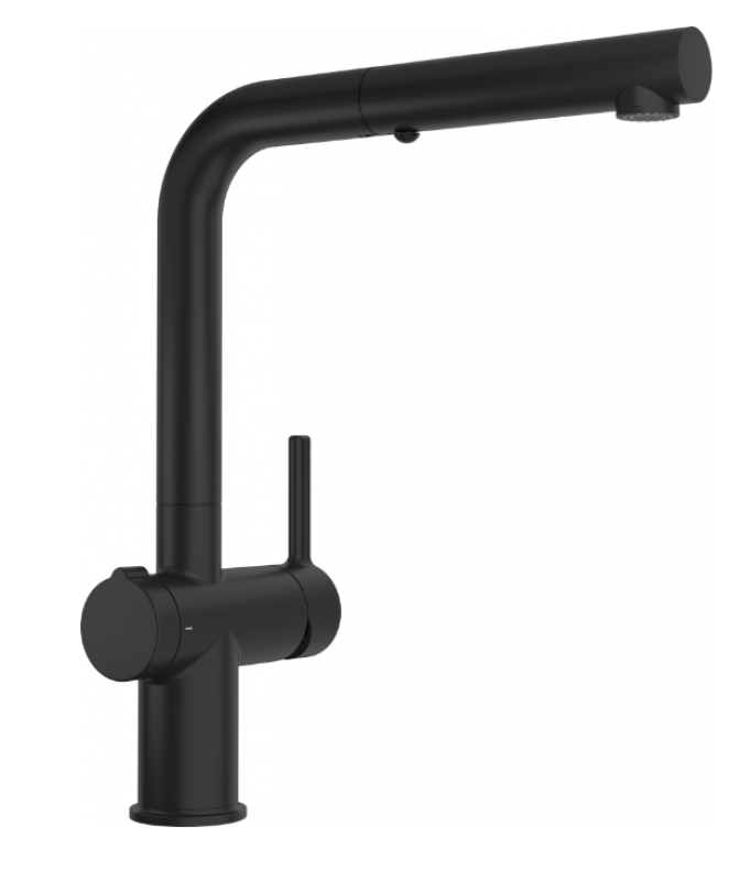 Φράνκε Active Twist Μπαταρία Κουζίνας Μονού Χειριστηρίου Μαύρη με Αποσπώμενο Ρουξούνι και Ενσωματωμένο Χειρισμό Αποχέτευσης 115.0669.769