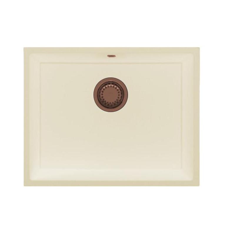 GraniteMy Universal γρανίτης μπεζ νεροχύτης άμμου 55x40 cm επάνω πάγκου, υποκατασκευή και ενσωμάτωση με χάλκινο βύσμα 1208968014.