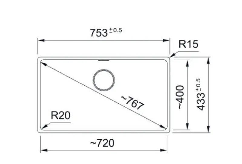 Φράνκε Μάρις MRG 110-72 Fragranite Slate Grey Νεροχύτης Γκρι Σκούρο Εντοιχιζόμενος 125.0714.605