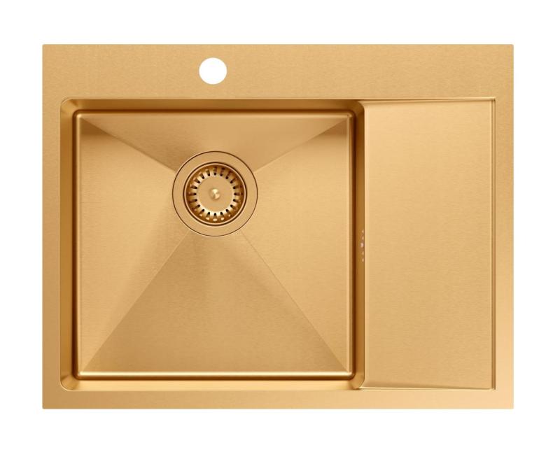 Aquadesign Clara Νεροχύτης Χαλκού 62x48cm Επιτραπέζιος  ή Εντοιχισμένος με Στεγνωτήριο, Βάση για Βρύση και Χαλκό Βύσμα - 1208969503