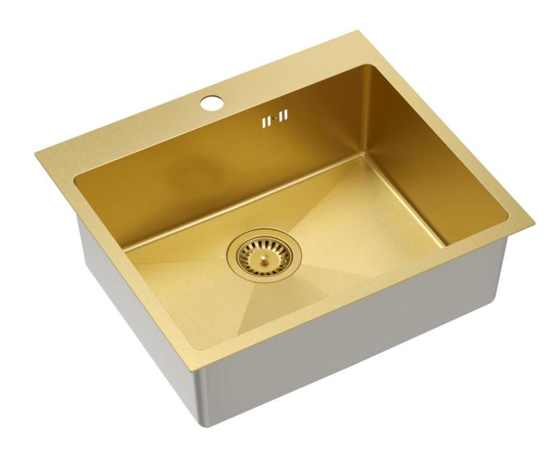 Ακουαδίζαιν Κλάρα Νεροχύτης Χρυσός 55x48cm Επιτραπέζια ή Ενσωματωμένη με Βάση για Μπαταρία και Χρυσό Βύσμα - 1208969504