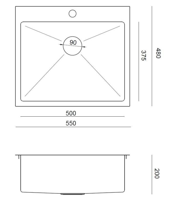 Ακουαδίζαιν Κλάρα Νεροχύτης Χρυσός 55x48cm Επιτραπέζια ή Ενσωματωμένη με Βάση για Μπαταρία και Χρυσό Βύσμα - 1208969504