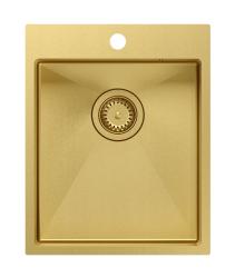 Aquadesign Clara Νεροχύτης Χρυσός 40x50cm Επιτραπέζιος ή Εντοιχισμένος με Θέση για Μπαταρία και Χρυσό Βύσμα - 1208969506