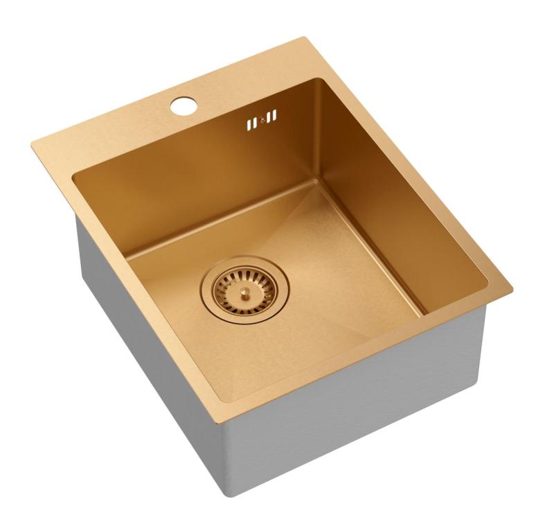 Aquadesign Clara Νεροχύτης Χαλκού 40x50cm Επιτραπέζια ή Εντοιχισμένη Εγκατάσταση με Θέση για Μπαταρία και Χάλκινο Βύσμα - 1208969507