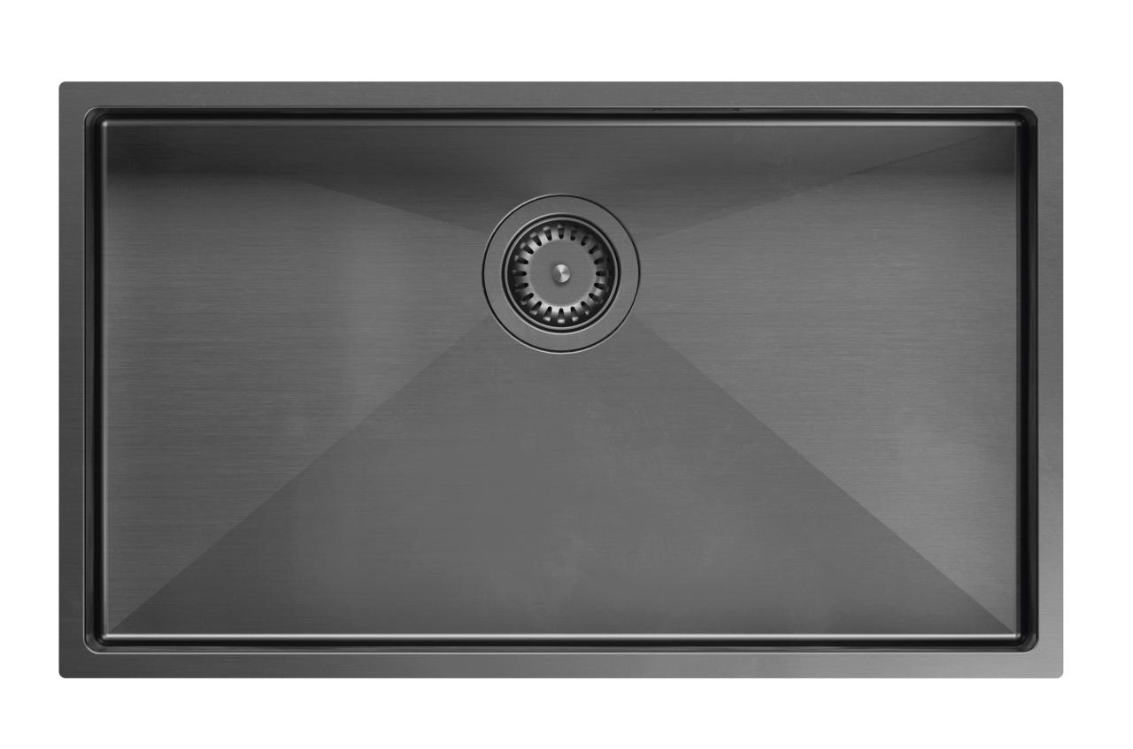 Σχεδίαση νερού Zara Νεροχύτης Gun metal 74x44cm για Υποκατασκευή, Ενσωμάτωση και Επιφάνεια με Βύσμα Gun metal - 1208969508