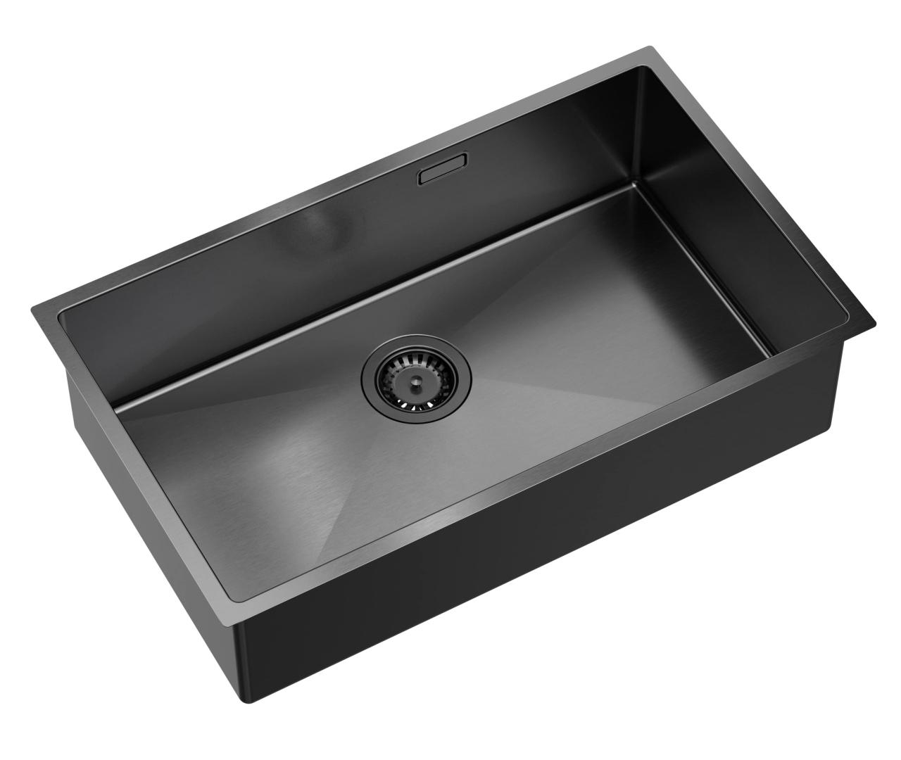Σχεδίαση νερού Zara Νεροχύτης Gun metal 74x44cm για Υποκατασκευή, Ενσωμάτωση και Επιφάνεια με Βύσμα Gun metal - 1208969508