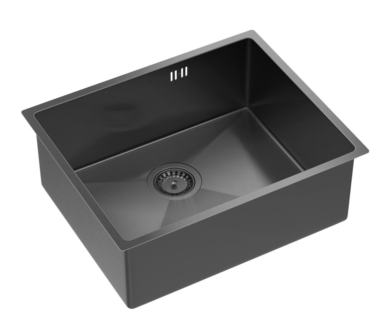 Ακουαντέζιν Ζάρα Νεροχύτης Gun Metal 54x44cm Εντοιχισμένος, Επίπεδη Ενσωμάτωση και Επιφανειακή Εγκατάσταση με Gun Metal Βαλβίδα - 1208969511