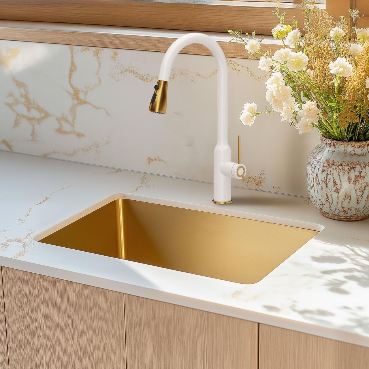 Aquadesign Zara Νεροχύτης Χρυσός 54x44cm Υποκατασκευή, Εντοιχισμός και Επιφανειακή Εγκατάσταση με Χρυσό Βύσμα - 1208969512