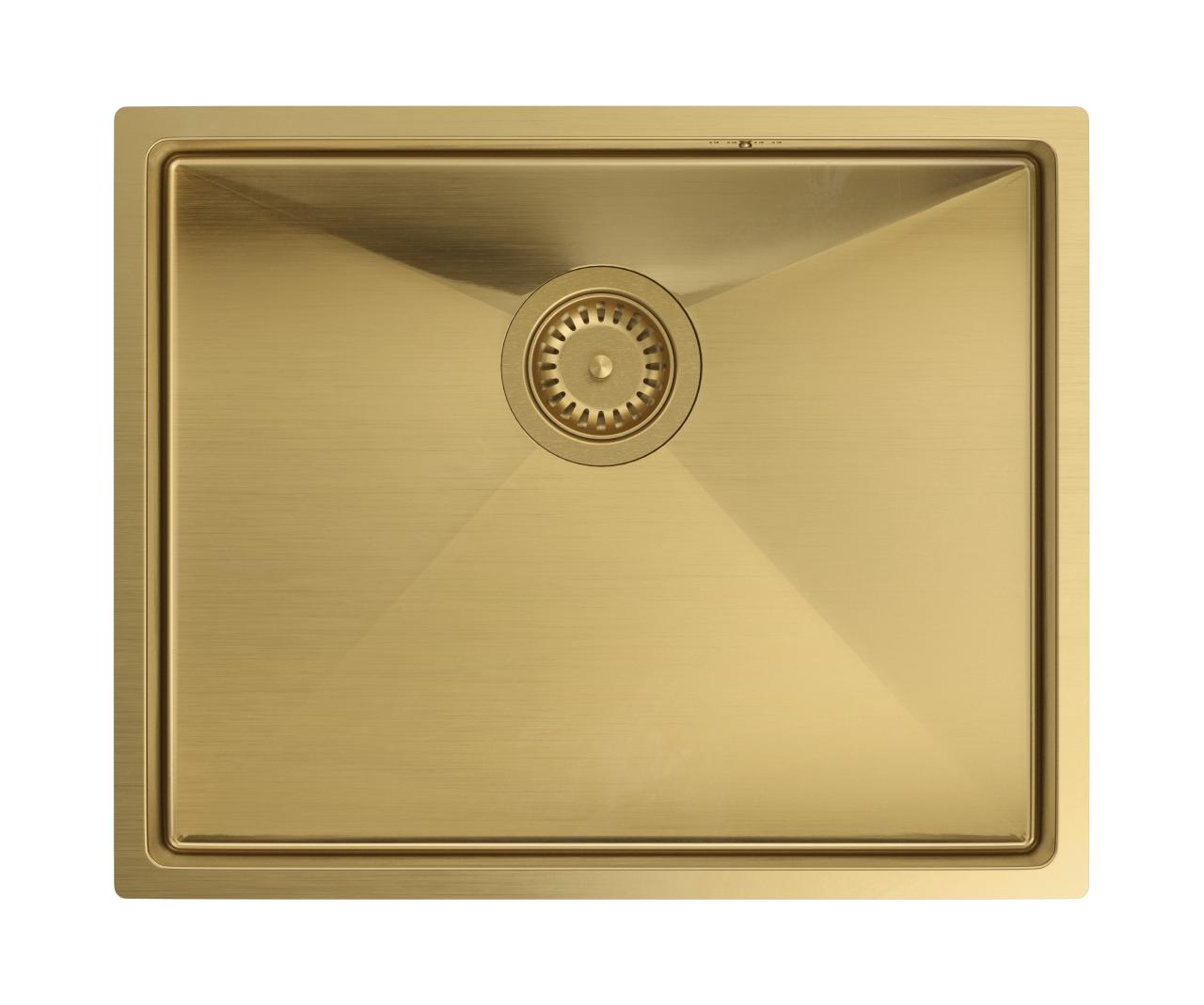 Aquadesign Zara Νεροχύτης Χρυσός 54x44cm Υποκατασκευή, Εντοιχισμός και Επιφανειακή Εγκατάσταση με Χρυσό Βύσμα - 1208969512