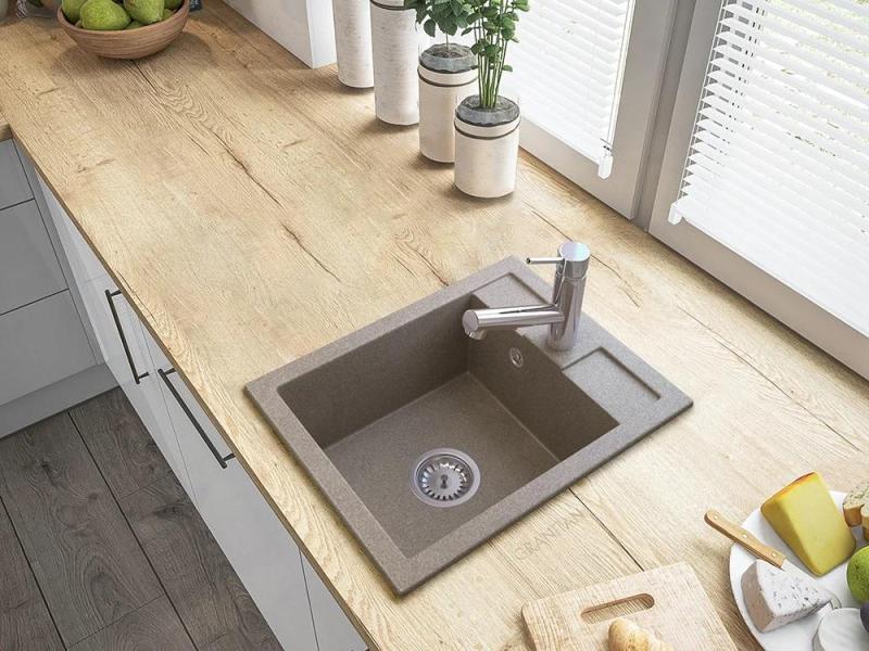 Graniteland Ceres Μιξέρ κουζίνας χρώμιο με αποσπώμενο στόμιο και διπλής λειτουργίας χειροκίνητο ντους 1208969535