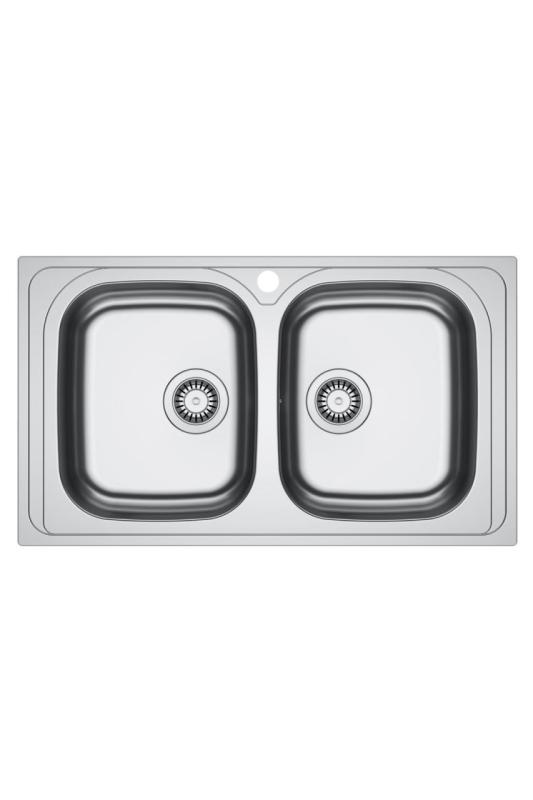 Φράνκε Spark SKX 620-86 Διπλός Νεροχύτης από Ανοξείδωτο Ατσάλι με Οπή για Μπαταρία Επιφάνειας 86x50cm 101.0714.440