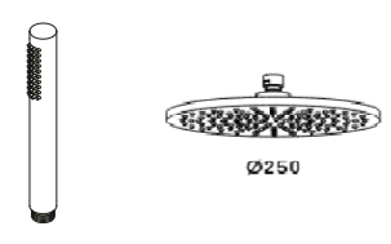 Waterevolution Flow θερμοστατική drieweg μίκτης ντους με χειροκίνητο και κύριο ντους light gold 250mm T131TN25WGE
