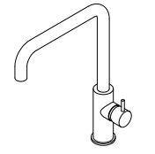Waterevolution Flow κουζινο-μπαταρία με γωνιακό περιστρεφόμενο στόμιο χρώμιο T158H01