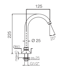 PB Pedal Line βρύση στόμιο χρωμέ για πάγκο κουζίνας ή πάγκο νιπτήρα 1208969764