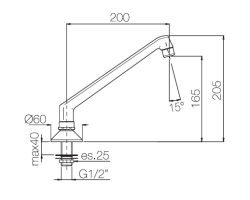 PB Pedal Line βρύση στόμιο χρωμίου για επιφάνεια πάγκου ή νιπτήρα 1208969768