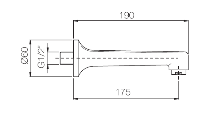 PB Pedal Line βρύση στόμιο χρωμέ επιτοίχια τοποθέτηση 1208969773
