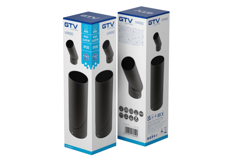 Οροφής λάμπα VIRGO, max. 250V, 50/60Hz, 57x152mm, IP20, max. 20W, Κυκλική, Μαύρη